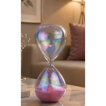 Imagem de Ampulheta de vidro Decorativa 15min fruta cor - CHARTI, Roxo, 17cm, Ar