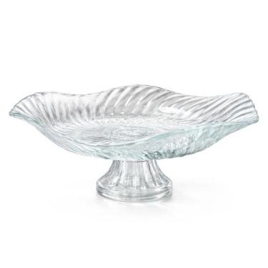 Imagem de Fruteira Gourmet de Vidro Cristal Wave 32cm Com Pé Ruvolo