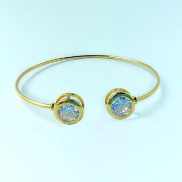 Imagem de Bracelete Zircônia Redonda Dourado Semijoia Lizzy Fatin