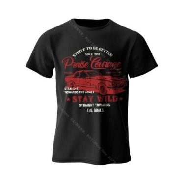 Imagem de Camiseta Oversized Vintage Com Estampa De Carro 100% Algodão, Camiseta