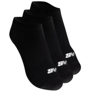 Imagem de Kit Meias New Balance 3x1 Feminino Cano invisível, Preto, 35-38