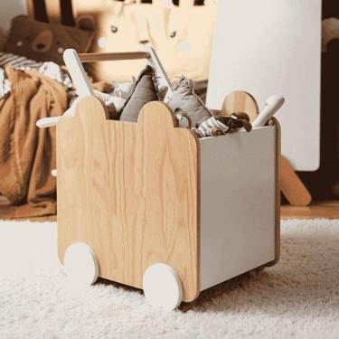 Imagem de Organizador de Brinquedos Carrinho Teddy MDF Amadeirado Woodcore