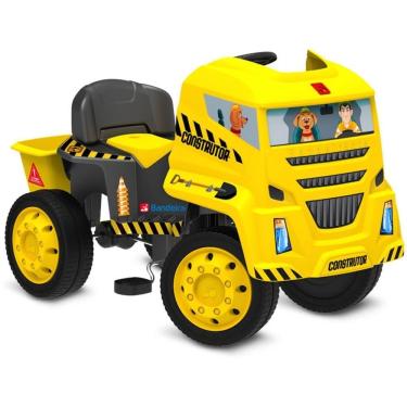 Imagem de Veículo a Pedal Caminhão Construtor Caçamba Funcional e Cardan Amarelo Brinquedos Bandeirante