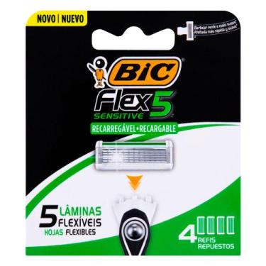 Imagem de Carga para Aparelho de Barbear Bic Flex 5 Sensitive 4 Unidades