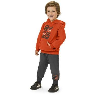 Imagem de Conjunto Moletom Infantil Angero Menino 28783, 4, Laranja