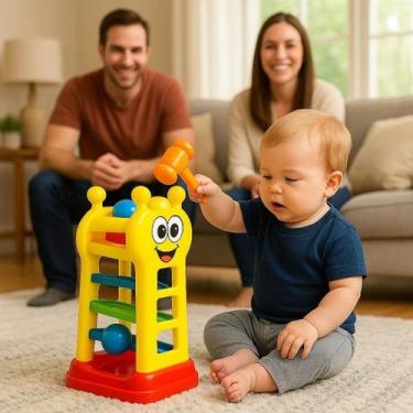 Imagem de Brinquedo Martelinho Baby Peia Bate Bola Bolinha Bichinho Interativo C