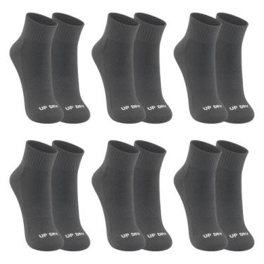 Imagem de Kit 6 Pares Meias Up Dry Esportiva Cano Médio Anti Bolha Corrida Bike 