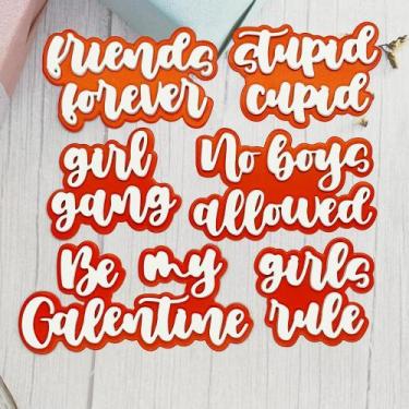 Imagem de Matrizes de corte em metal KSCRAFT com frases Galentine para DIY