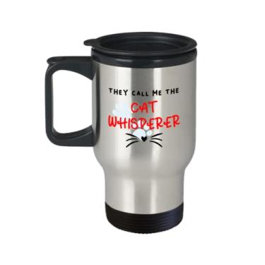 Imagem de Caneca de viagem Cat Whisperer - They Call me the Cat Whisperer Copo de café isolado - Presentes Cat Whisperer
