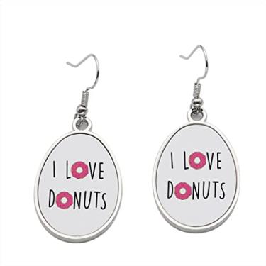 Imagem de Brinco I Love Donuts - Brincos com pingente para meninas - Presente de festa de aniversário dos namorados