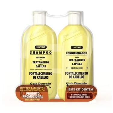 Imagem de Shampoo+Condicionador Fortalecimento Gota Dourada 600Ml 