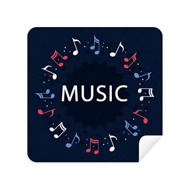 Imagem de Pano de limpeza de notas musicais azul vermelho pano de limpeza de tela de camurça 2 peças
