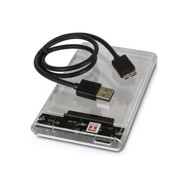 Imagem de Case para Hd 2.5 Sata Usb 3.0 Transparente Slim Externo Ecase-300