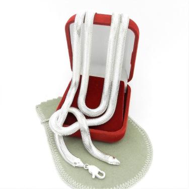 Imagem de Corrente Masculina 70Cm 6Mm Largura Folheada Prata Cr417