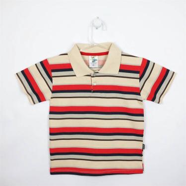 Imagem de Camiseta Infantil Masculina Manga Curta Cáqui, Cinza e Vermelha