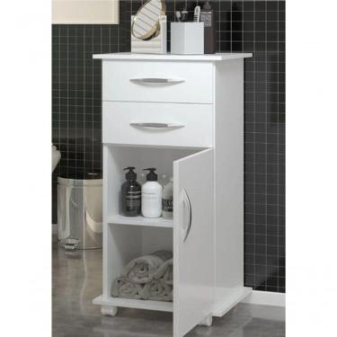 Imagem de Carrinho Auxiliar Multiuso 2 Gavetas Organizador Branco