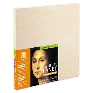 Imagem de Ampersand Art Supply Painel de artista de madeira de tília sem preparação, perfil embalado de 7/20.3 cm, 30.5 cm x 30.5 cm