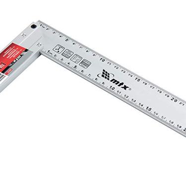 Imagem de MTX Esquadro 12 Pol. (300 mm) Em Alumínio Fundido – Corpo Robusto, Bordas Lapidadas, Marcações Em Milímetros e Polegadas, Ideal Para Marcenaria Profissional, Carpintaria e Montagens Precisos