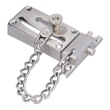 Imagem de Trava de parafuso deslizante de porta, proteção de porta antirroubo de aço inoxidável, trava de portão tipo corrente de aço para apartamento de hotel residencial