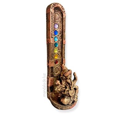 Imagem de MANDALA DE LUZ Incensário Estátua de Ganesha e 7 Chakras em Strass Vertical