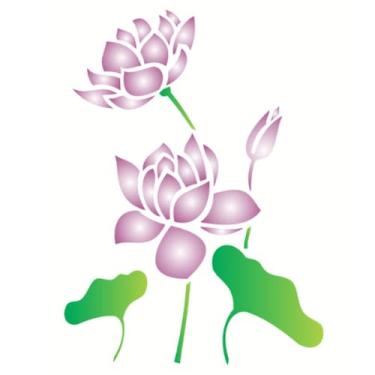 Imagem de Stencil de Acetato para Pintura OPA 20 x 25 cm - 1775 Flor de Lotus