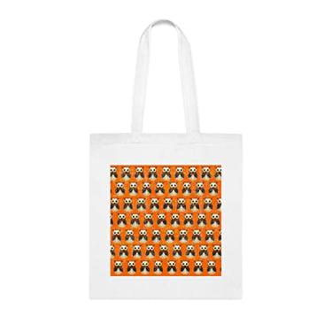 Imagem de Padrão retrô sem costura com bolsa de corujas, presente divertido, bolsa de ombro, bolsas reutilizáveis, ideia de presente de cesta de Natal de aniversário, Branco