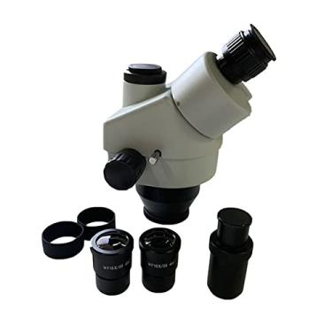 Imagem de Adaptador de microscópio 7X-45X Microscópio trinocular Cabeça de alumínio para acessórios de microscópio de microscópio estéreo (Cor: 7X-45X)