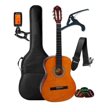 Imagem de Kit Violao Giannini Acustico Nylon N14 Nt Completo