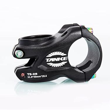 Imagem de Hastes de guidão de bicicleta 28,6 x 31,8 mm Esqueleto ultraleve de 0 graus DH AM 40 mm hastes de direção mountain bike/bicicleta de estrada (preto)