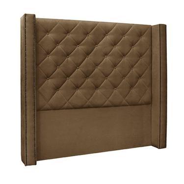 Imagem de Cabeceira Queen Size 1,84m Loewe Suede Caramelo - Gran Belo