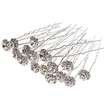 Imagem de Yantu 20 pçs Pinos Femininos de Cabelo de Noiva para Pinos de Cabelo de Casamento de Cristal Pinos de Cabelo Joia de Cabelo