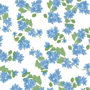 Imagem de Papel de Parede Toque de Flor Azul I Crie Paredes I Impresso em alta definição (M)