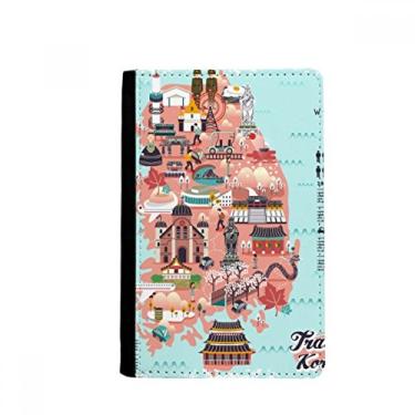 Imagem de Mapa Marcos da Coreia Porta-passaporte Notecase Burse Carteira Capa Carteira Cartão Bolsa, Multicolor