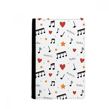 Imagem de Notas musicais com estrelas corações porta-passaporte Notecase Burse carteira capa para cartão, Multicolorido.