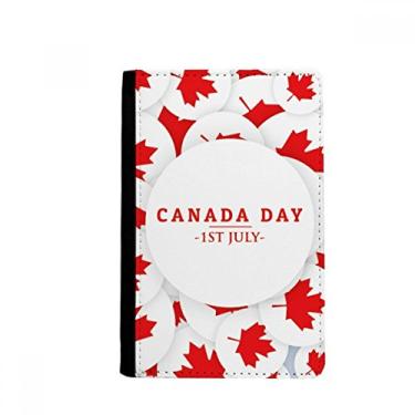 Imagem de 4 de julho folha de bordo feliz dia do Canadá porta passaporte notecase burse carteira capa cartão bolsa, Multicolor