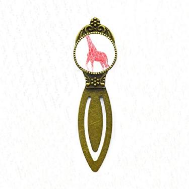 Imagem de IUCN Marcador de página de etiqueta retrô de escritório com girafa vermelha animais em perigo