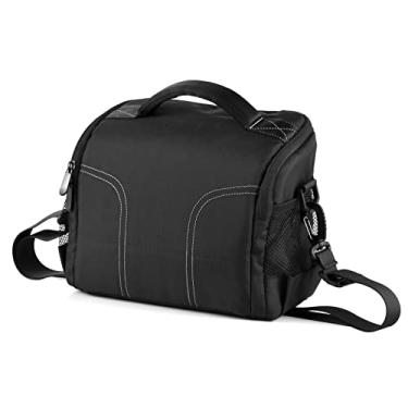Imagem de ACAGALA Bolsa acolchoada para câmera Bolsa de ombro para câmera de viagem Resistente à água e à prova de choque Bolsa mensageiro para DSLR/SLR/Sem espelho Bolsa para câmera com divisórias removíveis
