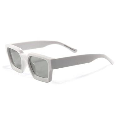 Imagem de Óculos de Sol Quadrado TR90 Masculino Óculos de Sol Polarizado Feminino Designer de Moda Oculos Driving UV400,C05 Branco,Tamanho Único