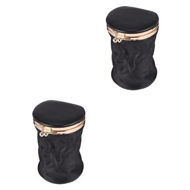 Imagem de 2 Peças Bolsa De Batom Bolsa Cosmética Bolsa De Maquiagem De Viagem Carteiras Femininas Produtos De Higiene Pessoal Porta Batom Pu Material De Couro De Cera Senhorita Vintage