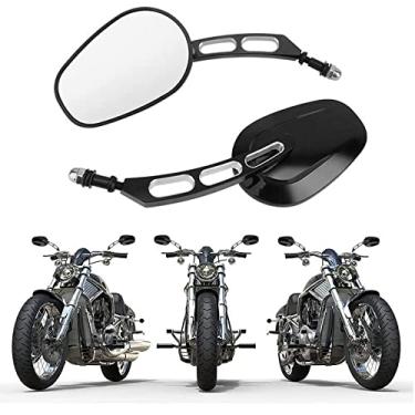 Imagem de Motobiker 1 par de espelhos laterais para Road King Sportster Street Electra Glide Dyna Softail Road Glide Motorcycle Rearview 1982-2020
