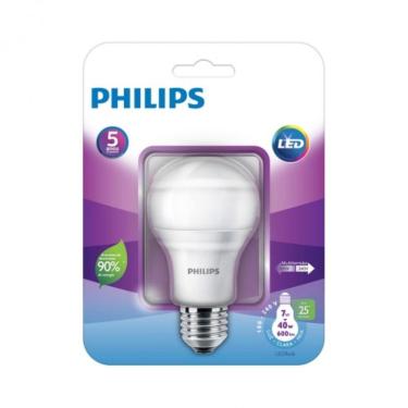 Imagem de Lâmpada Led Bulbo 7W E-27 6500K 560Lms Bivolt 929002037712 - Philips