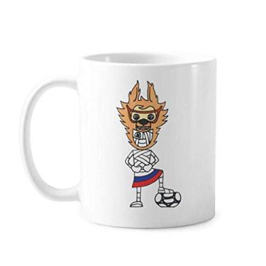 Imagem de Copo de cerâmica de porcelana de café com desenho de jogador de futebol russo