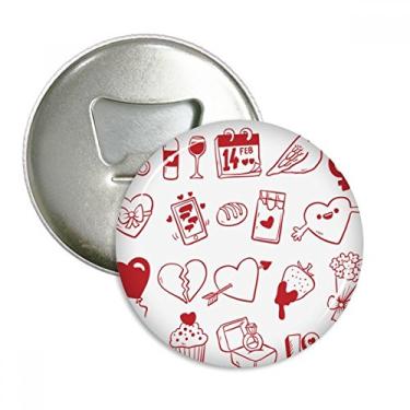 Imagem de Emblema multifuncional para o dia dos namorados, vinho, amor, pássaro, coração abridor de garrafa de geladeira