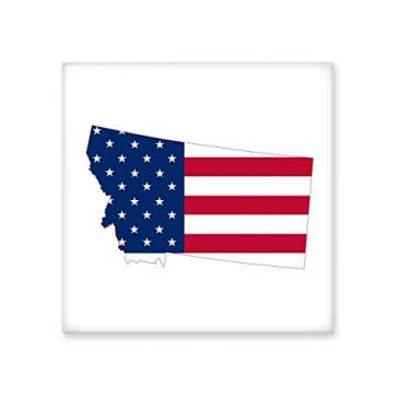 Imagem de Montana USA Mapa Estrelas Listras Bandeira Formato de Piso Cerâmica Brilhante Decalque Pedra Adorna de Tijolos Vitrificados