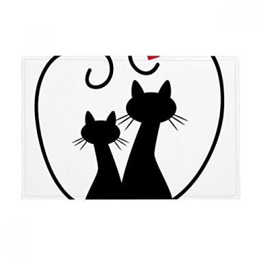 Imagem de DIYthinker Cat Lovers Sihouette Animal Tapete antiderrapante para porta de banheiro