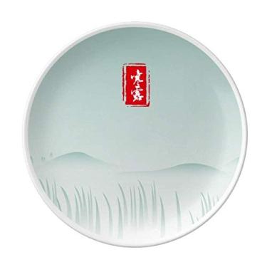 Imagem de Cold Dew Twenty Four Solar Term Padrão Prato Decorativo Porcelana Salver Prato de Jantar