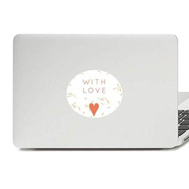 Imagem de Adesivo de vinil com estampa de plantas abstratas com emblema de flor de amor para laptop