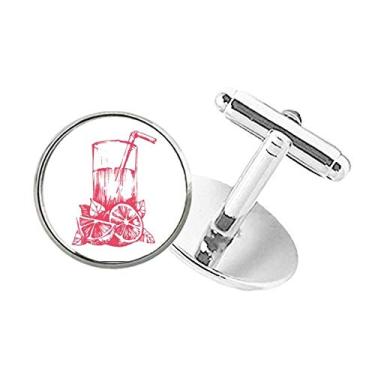 Imagem de DIYthinker Juice, Limão, Estampa de Ilustração, Aquarela, Botão Redondo, Abotoaduras