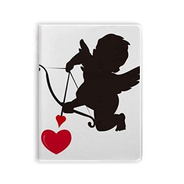 Imagem de Caderno com estampa de coração de anjo e cupido amor capa de goma diário capa macia