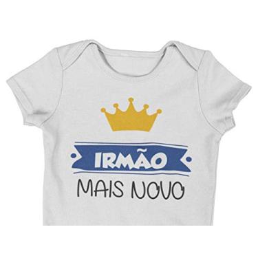 Imagem de Roupa Bebê Body Irmão Mais Novo Branca Tamanho G